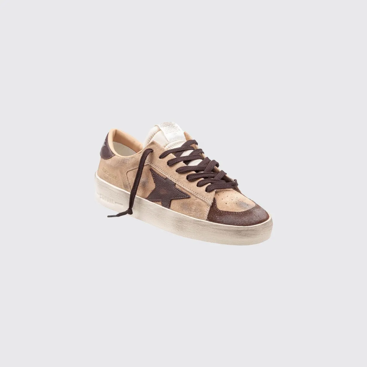 Golden goose Stardan Suede Calfskin Trainers with Bicolour Design Beige (GMF00128F00851481868)