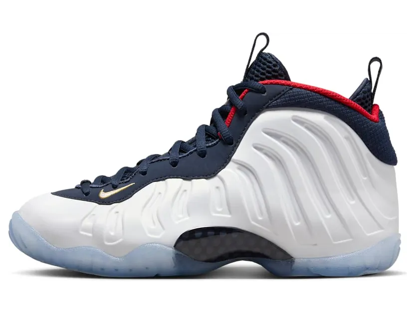 Nike Little Posite One’Olympics’ GS Obsidian/University Red-Metallic Gold-White (644791-403)