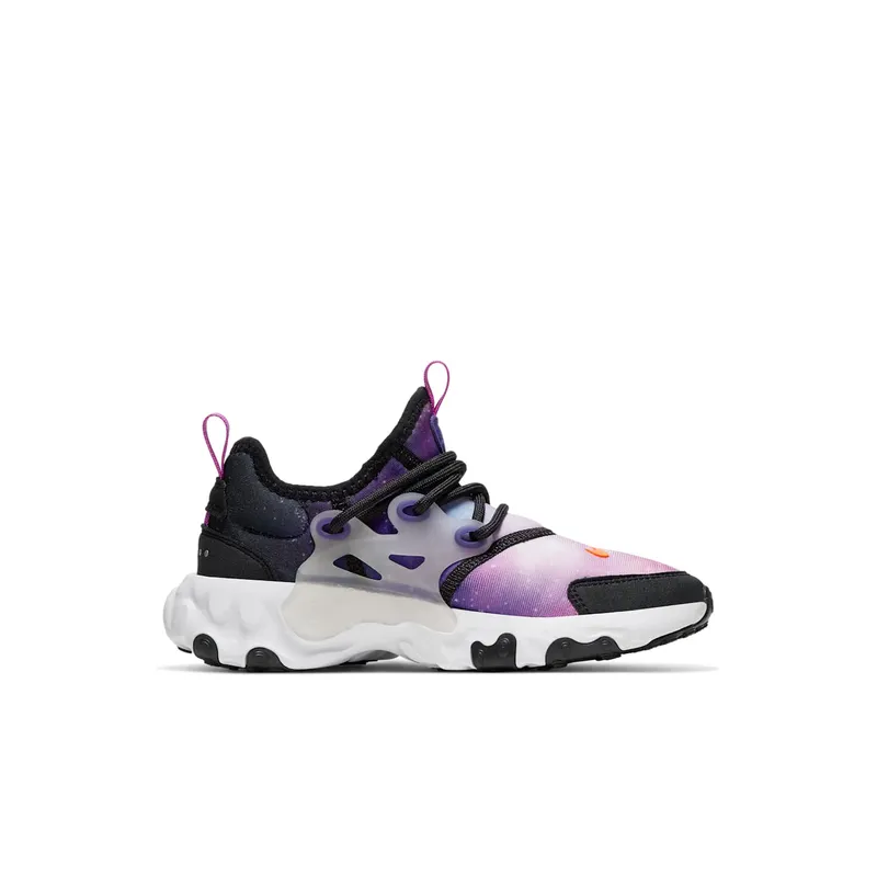Nike React Presto Galaxy (PS) Black/Court Purple-Blue Fury-Total Orange (CW3074-002)