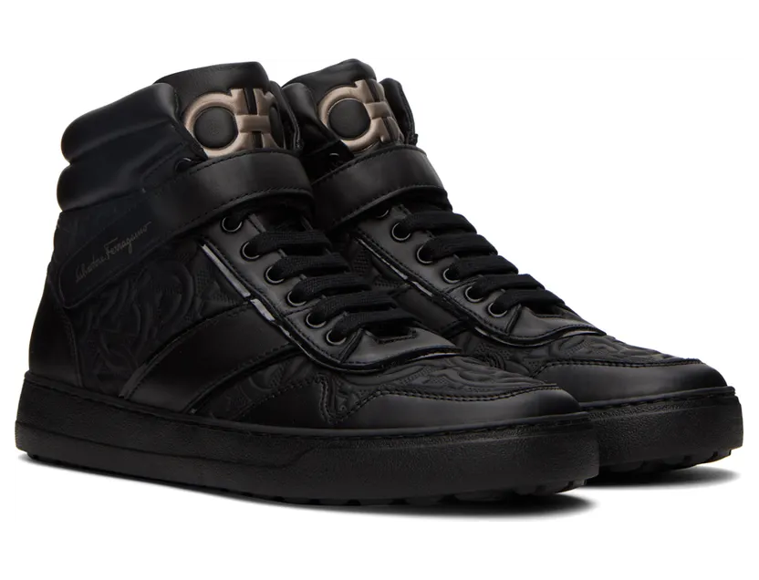 Salvatore Ferragamo Black Noe Sneakers (754083 020856001) (4)
