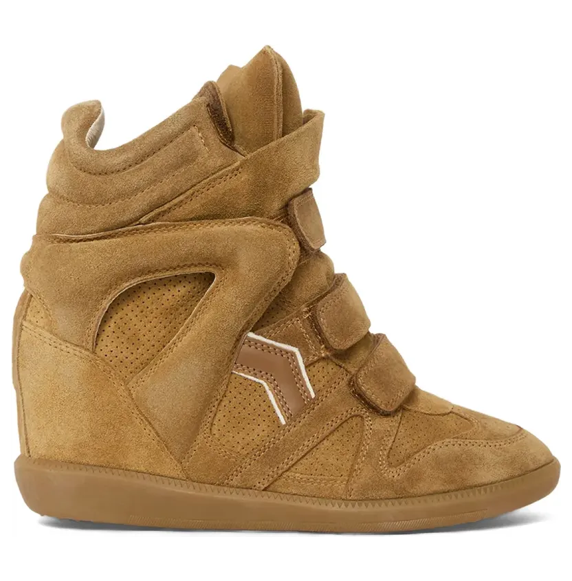 ISABEL MARANT Bekett suède sneakers with Velcro – Brown (BK0010FAD1E11S)