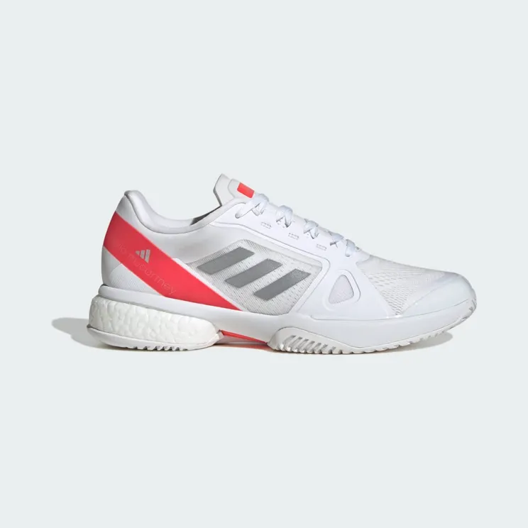 adidas by Stella McCartney Court Tennisschoenen Cloud White / Silver Metallic / Lucid Red (JP7060)