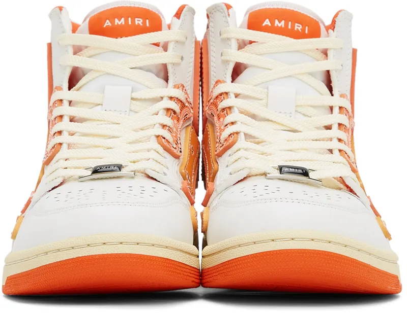 AMIRI White & Orange Skel Top Hi Bandana (PS22MFS016-665)