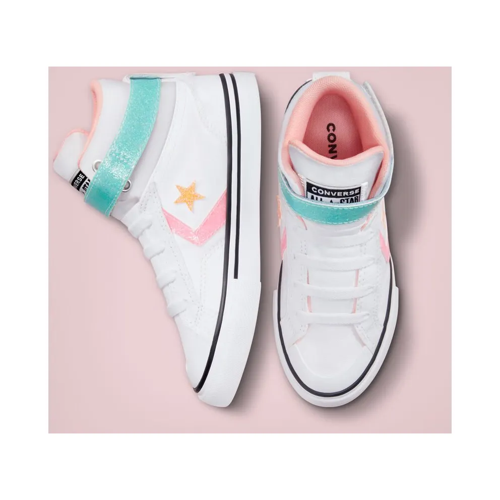 Converse Pro Blaze Strap Glitter White/Black/bleached Coral (A01066C)
