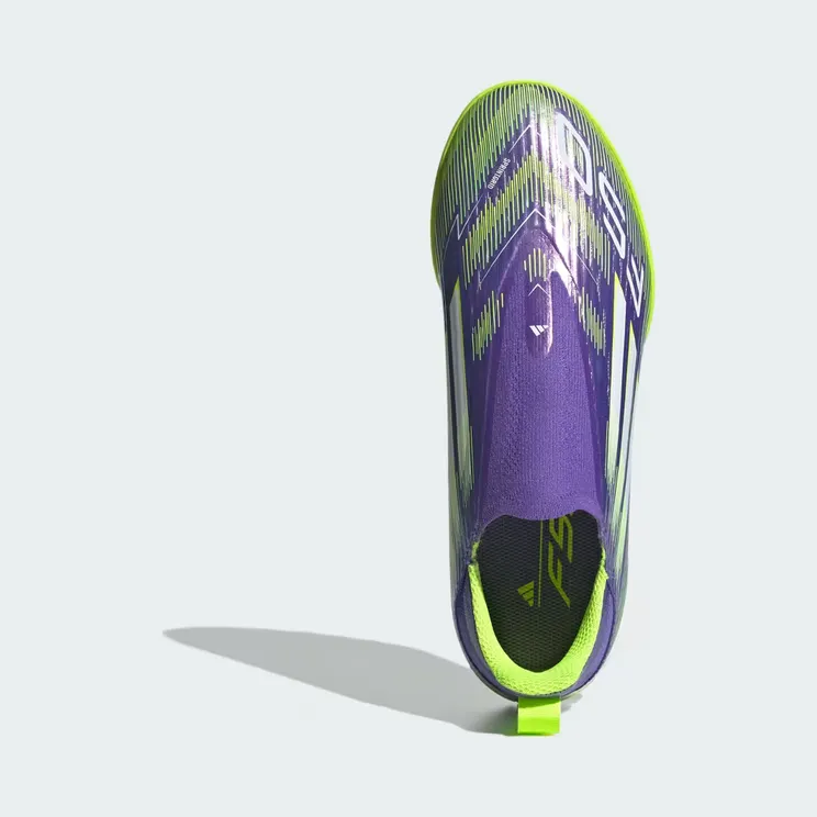 adidas F50 League Laceless Turf Boots Kids “Purple Rush / Cloud White / Lucid Lemon” (JI0010)
