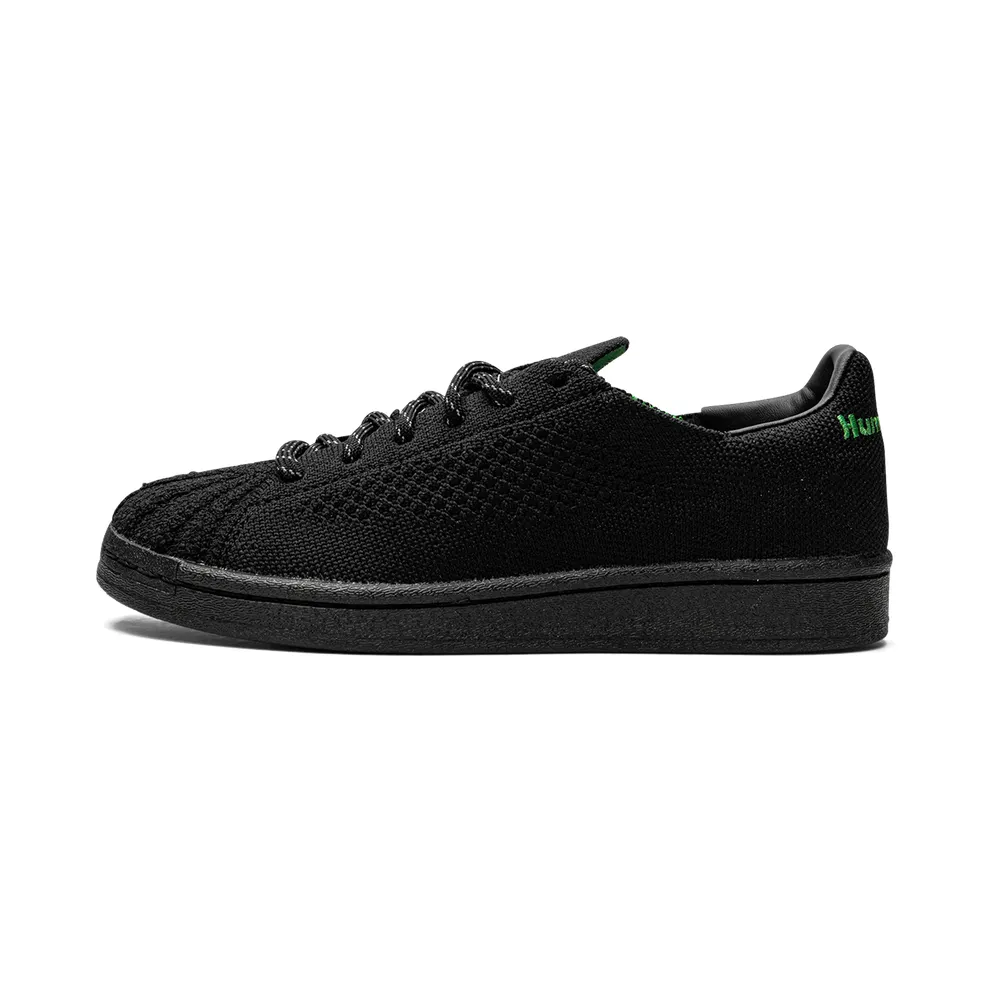 adidas Pharrell Williams Primeknit Superstar Schuh Core Black / Core Black / Vivid Green (GX0195)