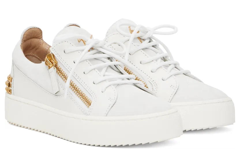 Giuseppe Zanotti White Camoscio Sneakers (RW20010 92981) (4)