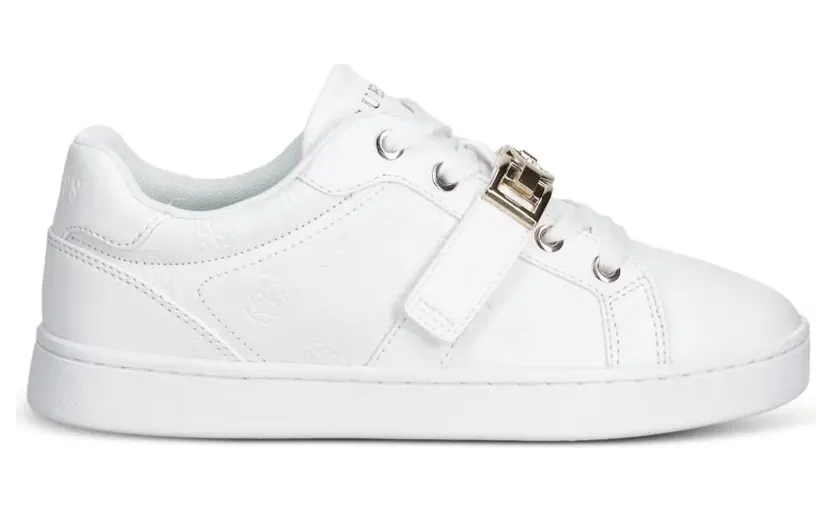 GUESS USA logo-embossed buckle-detail sneakers – Weiß (FLTJAMFAL12)