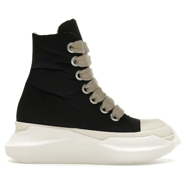 Rick Owens Porterville DRKSHDW Jumbo Laced Abstract High Black Milk (DU02D2844 MUPAW2 9811)