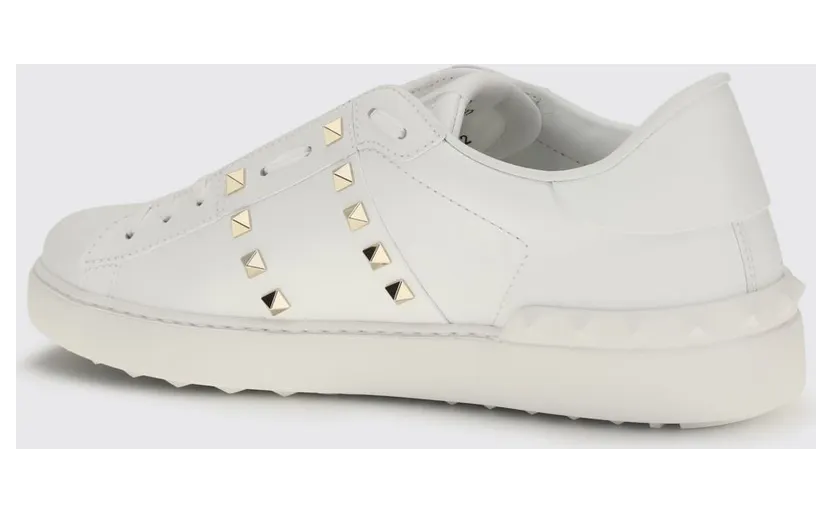 Valentino garavani Rockstud Untitled Calf Leather Sneakers with Studs White (S0931BHS0BO) (2)