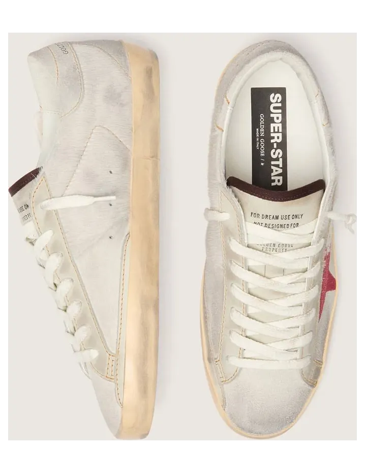 Golden Goose Men’S Super-Star Ltd In White Pony Skin With Red Suede Star (GMF01110.F008561.10350) (3)