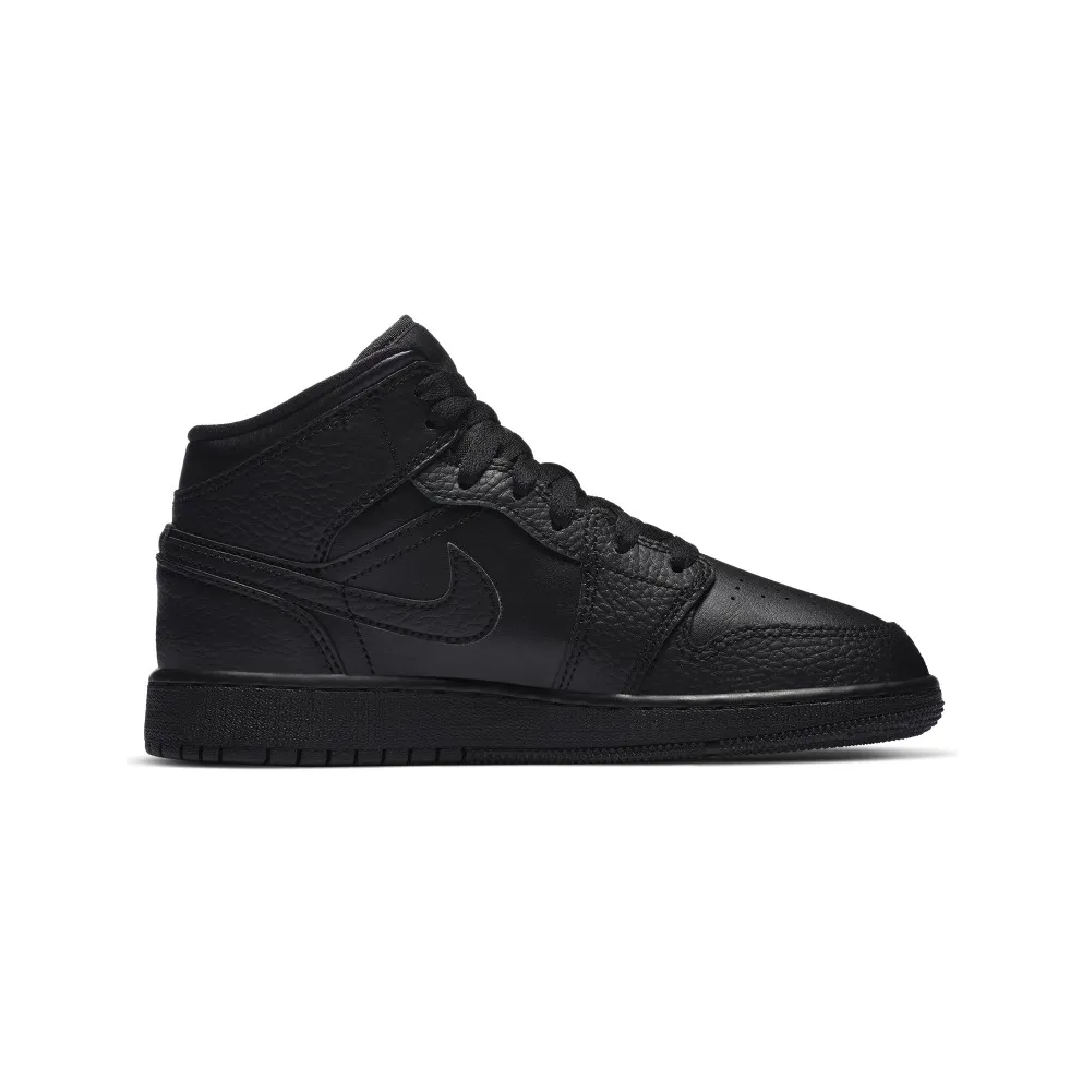 Air Jordan 1 Mid Older Kids’ Black (554725-091)