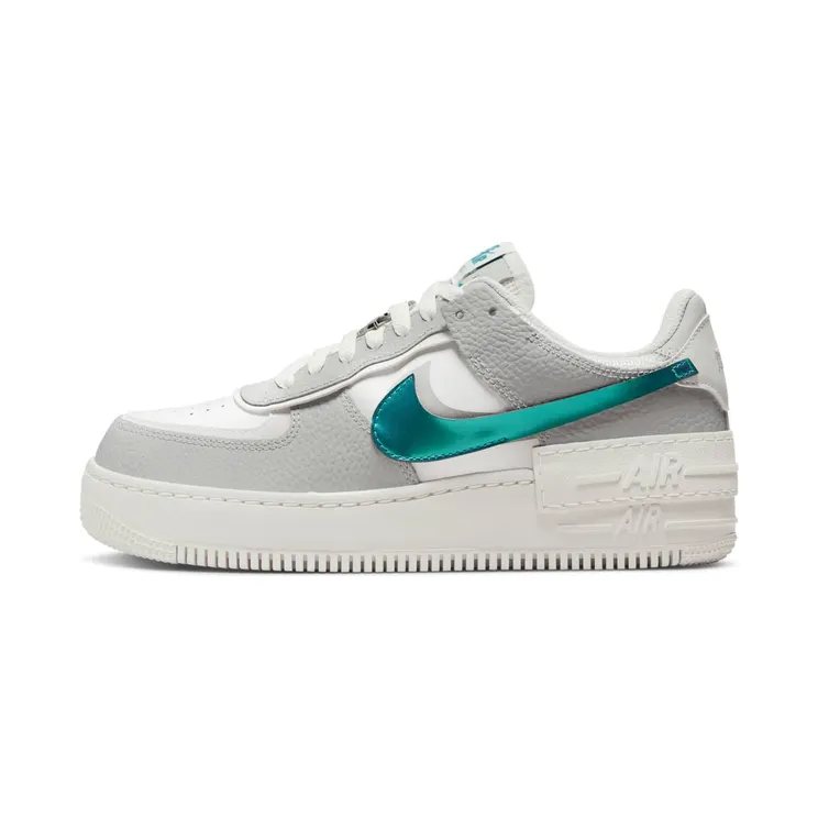 Nike Air Force 1 Shadow Metallic Teal “Summit White / Grey Fog / Bright Spruce” (DR7856-100)