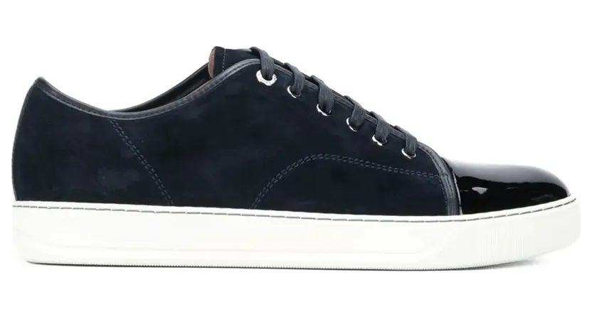 Lanvin DBB1 suède sneakers met gelakte neus – Blauw (SKDBB1VBALP15)