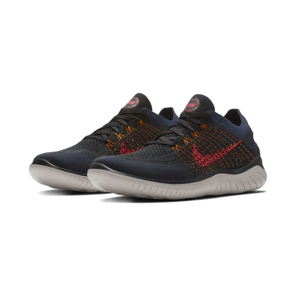 Nike Free RN Flyknit 2018 Black Flash Crimson Orange Peel Black/Flash Crimson-Orange Peel (942838-068)
