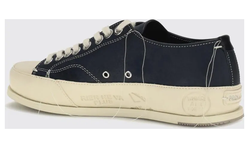 Premiata Vince Calf Leather Low-Top Sneakers with Rubber Toe Blue (VINCE015NAVY) (2)
