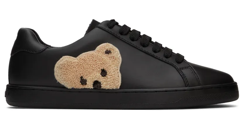 Palm Angels Black Teddy Bear Tennis Sneakers (PMIA058C99LEA0011060)