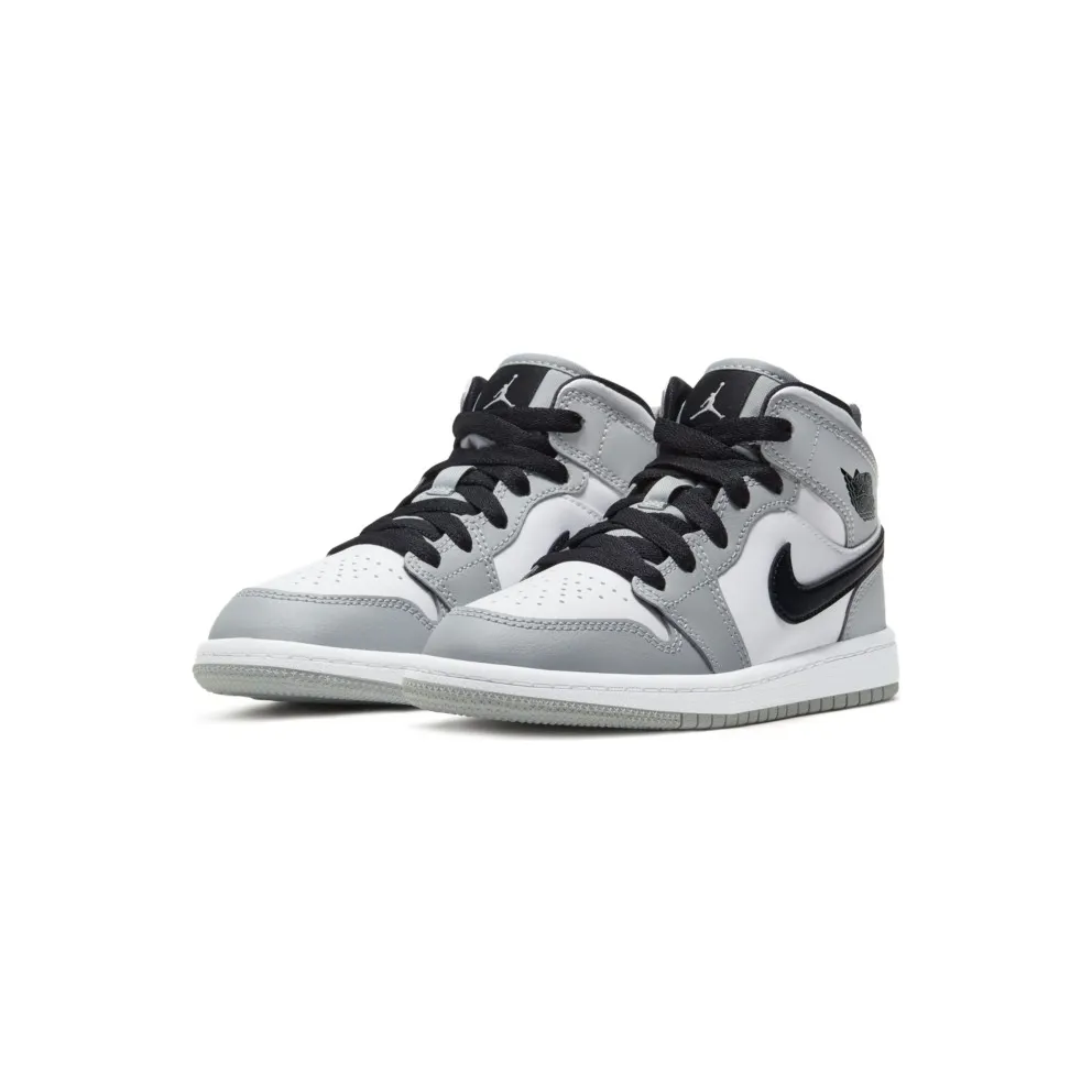 Jordan 1 Mid Light Smoke Grey (PS) Light Smoke Grey/White-Black (640734-092)