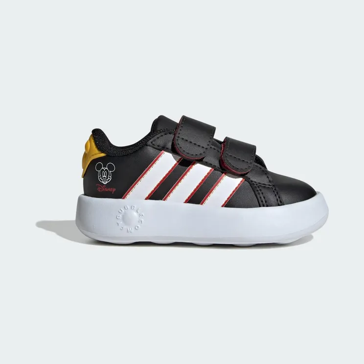adidas X Disney Mickey Mouse Grand Court Shoes Kids “Core Black / Cloud White / Collegiate Red” (JQ8071)