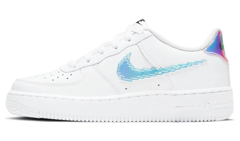 Nike Air Force 1 LV8 GS ‘Digital Swoosh’ White/Multi-Color/Black (CW1577-100)
