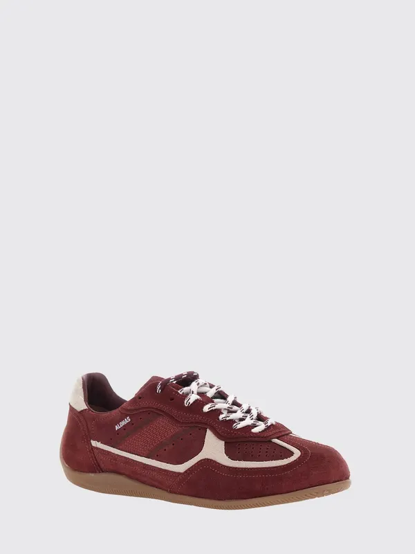 Alohas Two-Tone Leather and Suede with Printed Logo Burgundy (S10111411)
