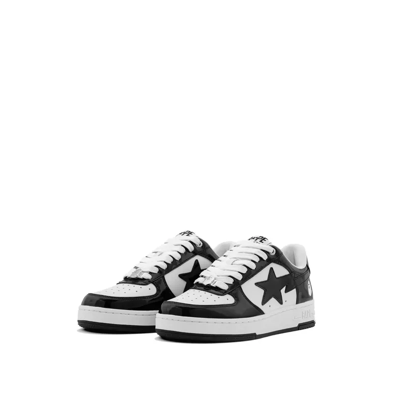 A Bathing Ape Bape STA Patent Leather “Black/White” (001FWM301301M BLACK)
