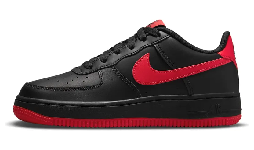 Nike Air Force 1 Low ’07 Black University Red (GS) (DH9812-001)
