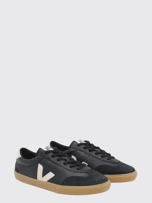Veja Volley O. T. Leather Low-Top with Contrast Logo Black (VO202051)