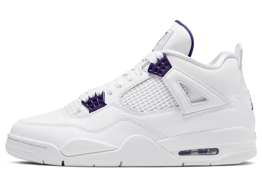 Air Jordan 4 Retro’Purple Metallic’ White/Metallic Silver/Court Purple (CT8527-115)