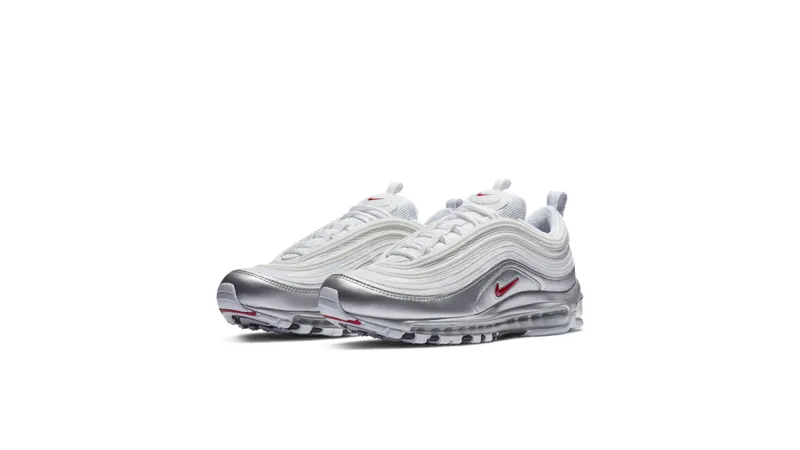 Nike Air Max 97 Silver White White/Varsity Red-Metallic Silver-Black (AT5458-100)