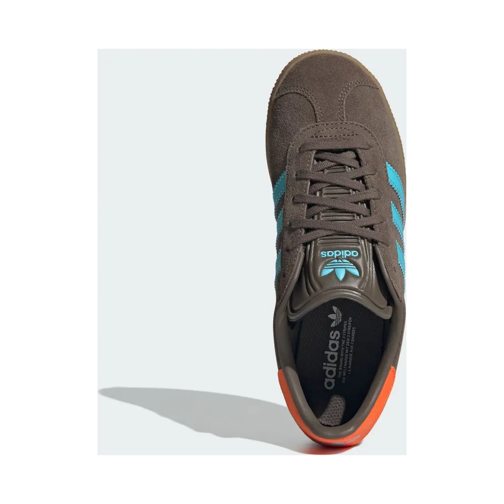 adidas Gazelle Brown Blue Glow Impact Orange (JR5942)