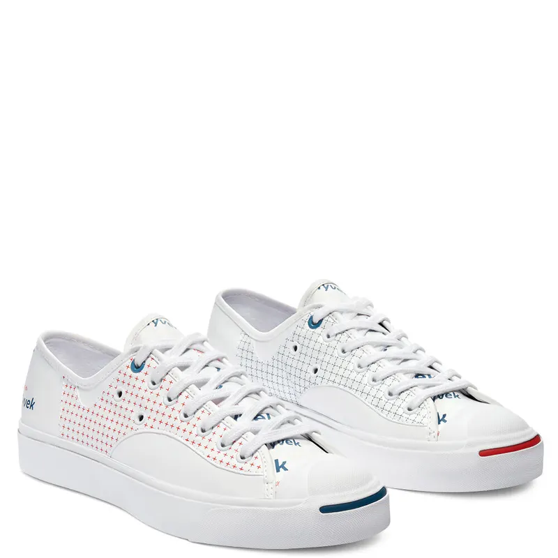 Converse Jack Purcell Rally with Tyvek® Low Top White/fiery Red/princess Blue (170063C)