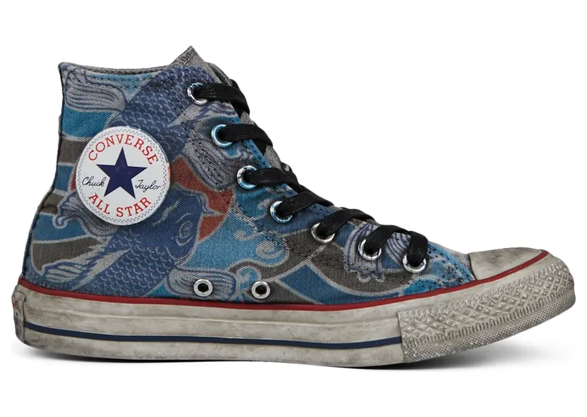 Converse Unisex Koi Tattoo Chuck Taylor All Star High Top Tattoo Goldfish (167392C)
