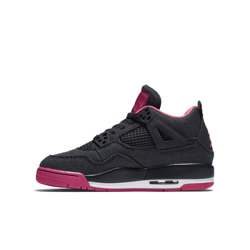 Jordan 4 Retro Denim (GS) Dark Obsidian/Vivid Pink-White-Metallic Gold (487724-408)