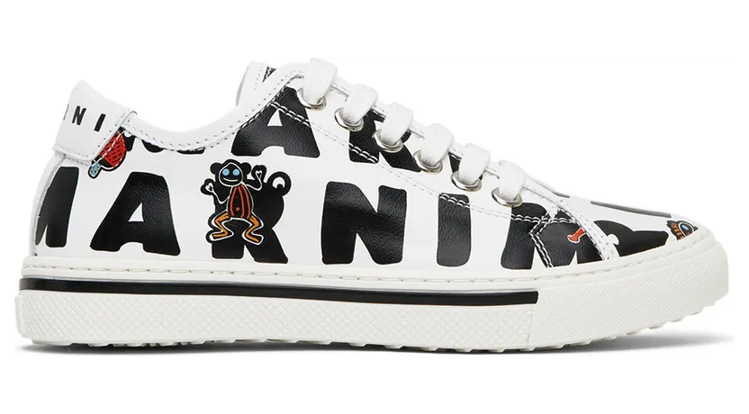 Marni Kids White Graphic Low Sneakers (70402)