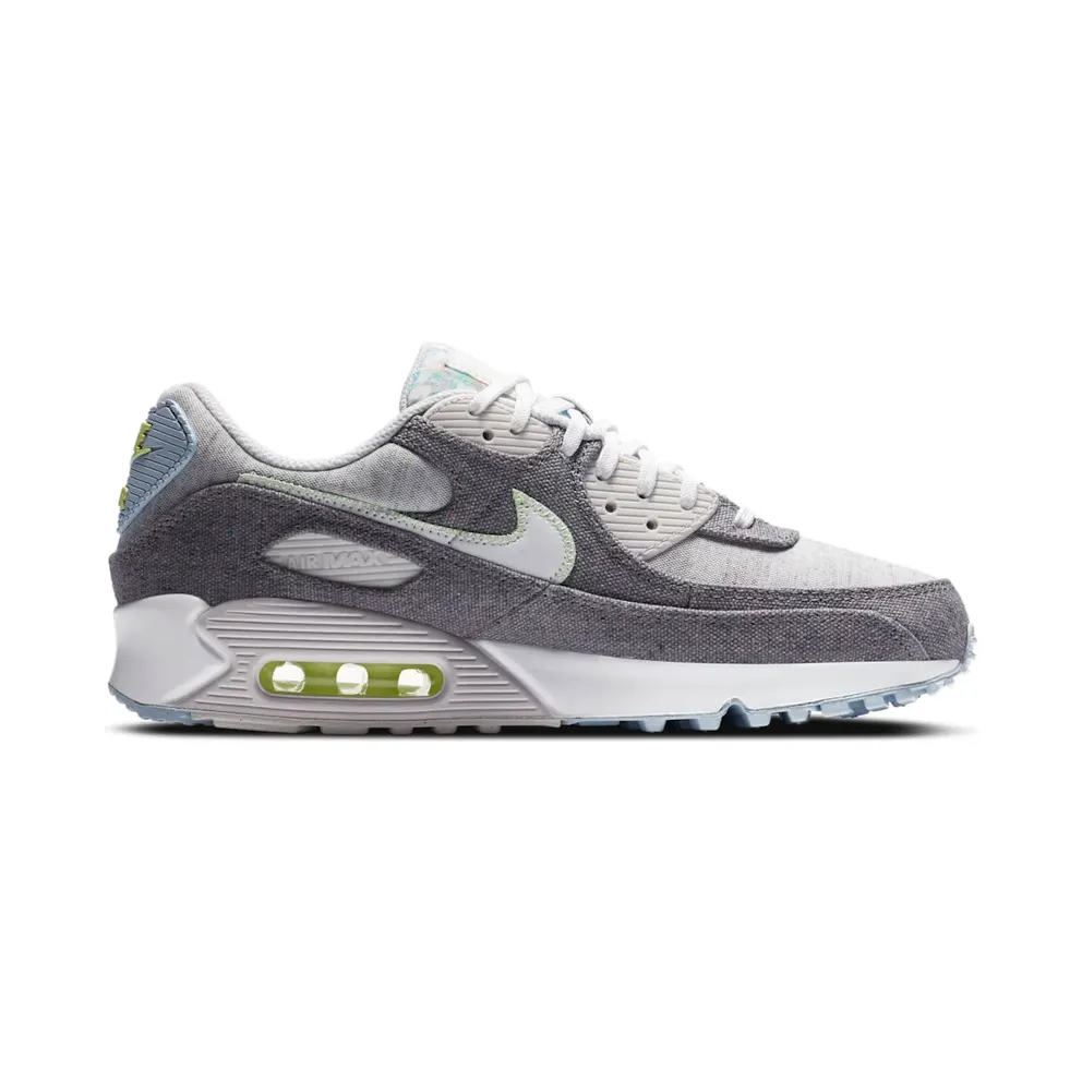 Nike Air Max 90 Recycled Canvas Vast Grey/Barely Volt-Celestine Blue-White (CK6467-001)
