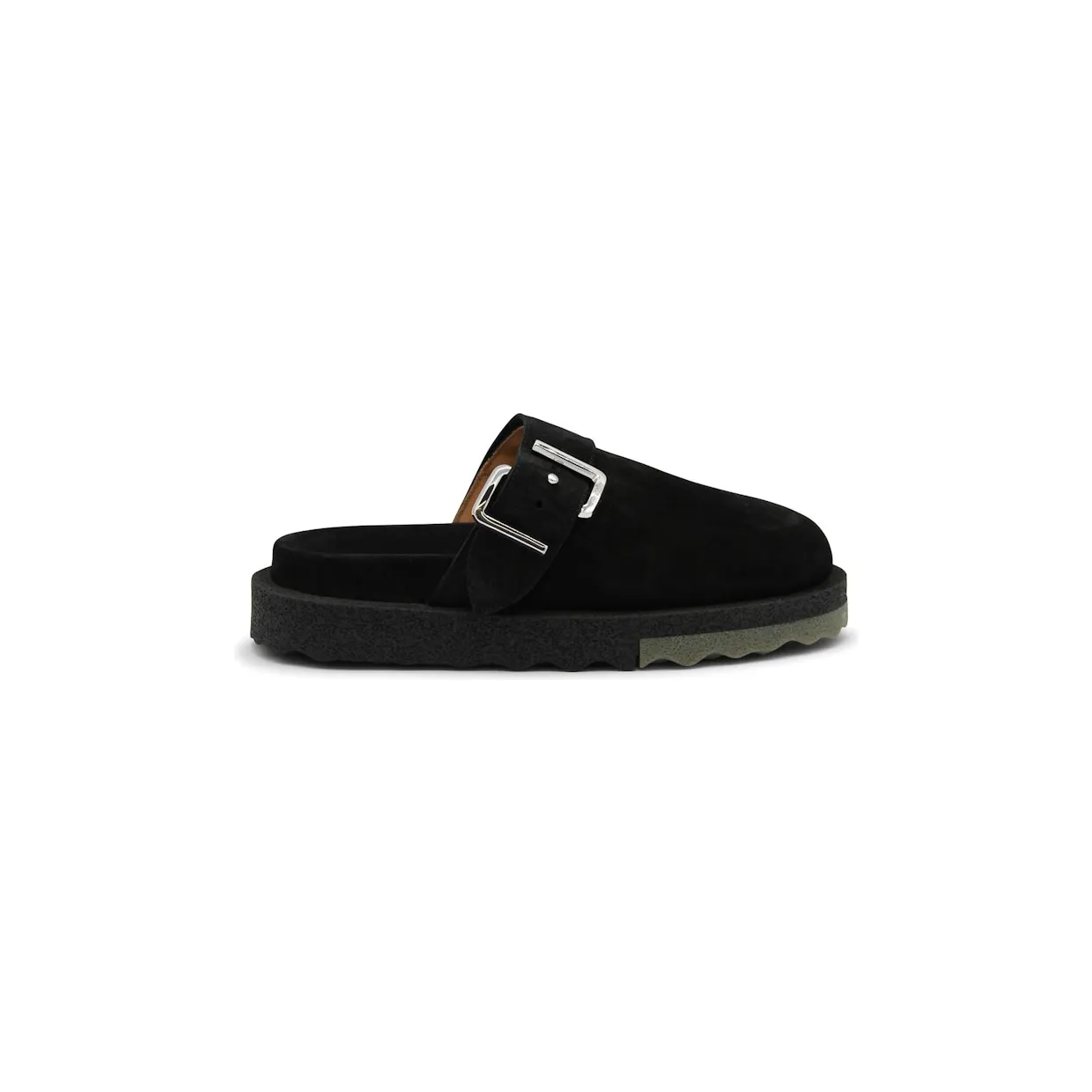 OFF-WHITE Spongesole Clogs Black Suede (OMIJ001C99LEA0011056)