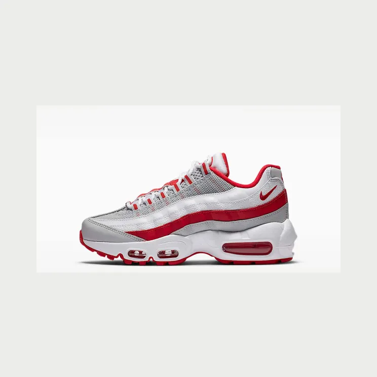 Nike Air Max 95 Recraft “Grey Fog / White / Hyper Red” (CJ3906-004)