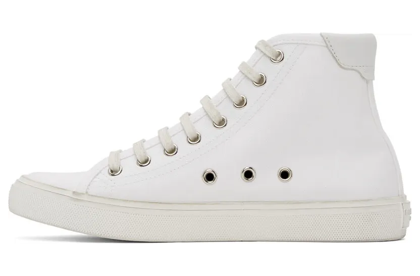 Saint Laurent White Canvas Malibu Sneakers (606076 GUZ20) (3)