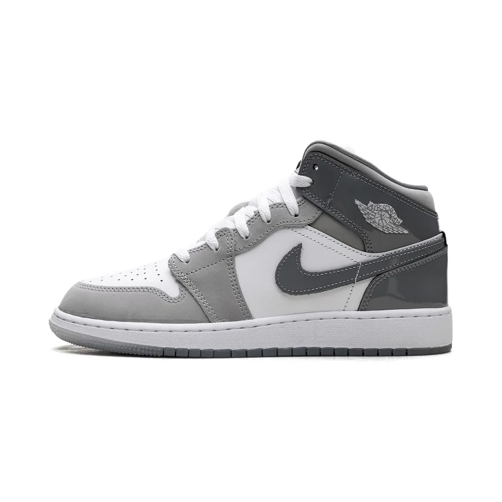 Jordan 1 Mid GS “White Medium Cool Grey” (HF3193-100)