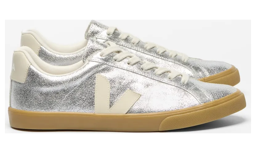 Veja Esplar Cracked Laminated Leather Sneakers White (EO0321465)