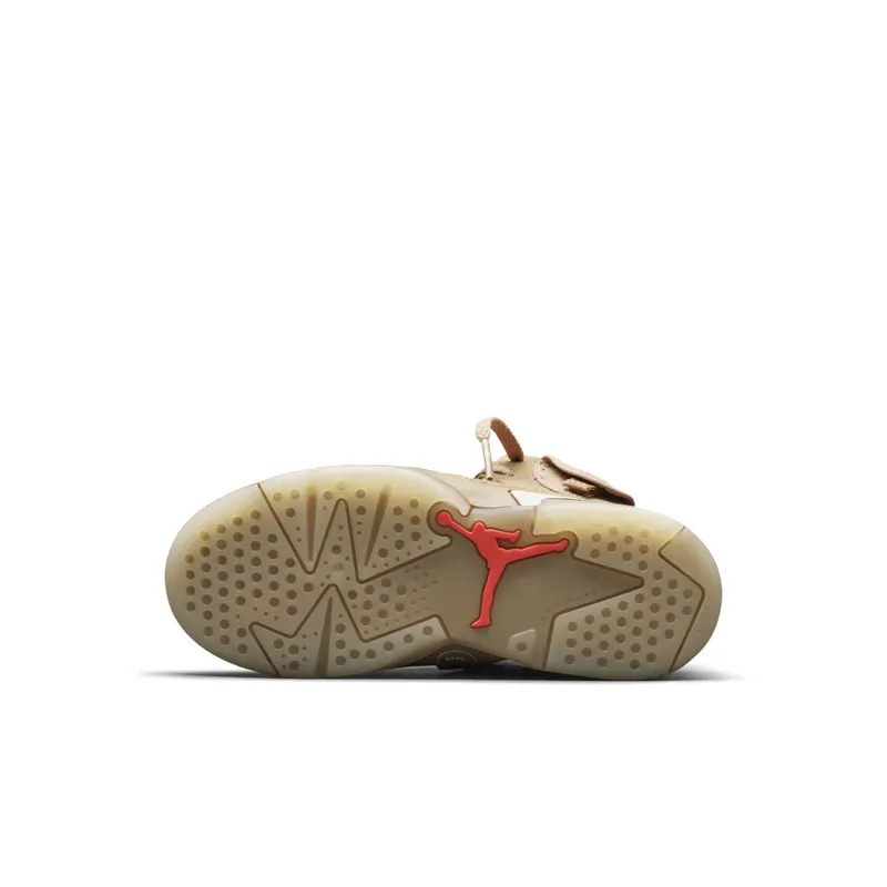 Air Jordan x Travis Scott 6 Retro British Khaki (PS) (2021) – “British Khaki / Sail / Bright Crimson” (DH0693-200)