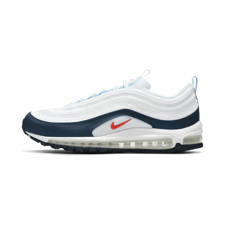 Nike Air Max 97 “White / Midnight Navy / Psychic Blue / Chile Red” (DM2824-100)