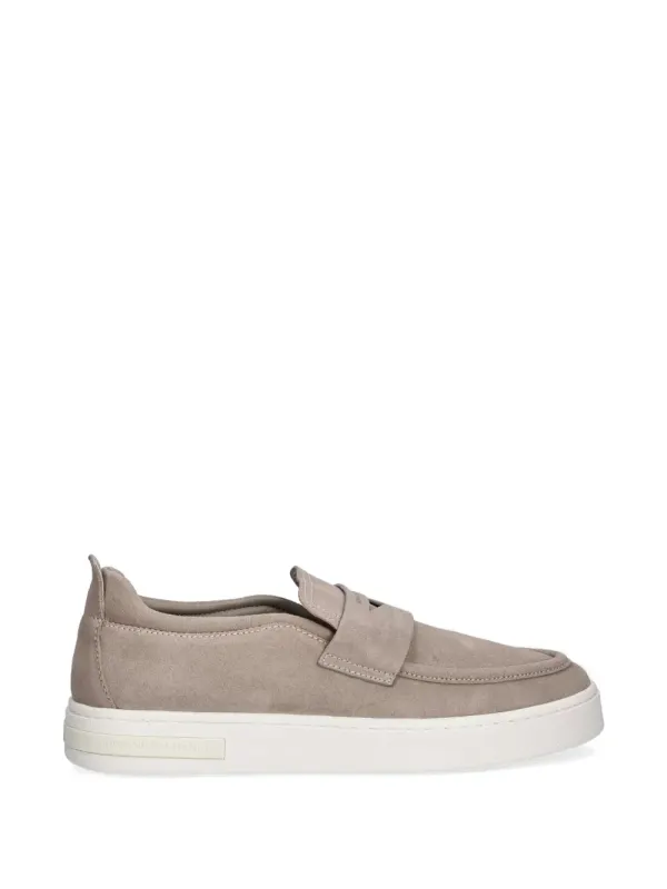 Armani Exchange Slip-On-Sneakers aus Wildleder – Nude (XM002632AF19687)