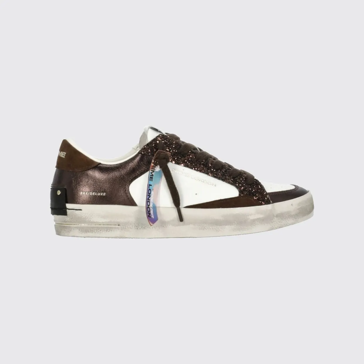 Crime London Sk8 Deluxe met glitters “White” (23103AA9)