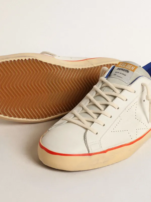 Golden Goose Men’S Super-Star With Perforated Star And Blue Suede Heel Tab (GMF00105.F004580.10419) (3)