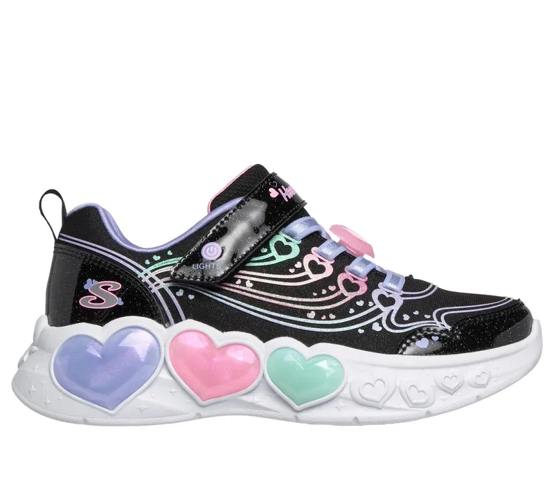 Skechers S-Lights: Enchanted Heart Lights Black (303266CBKMT)