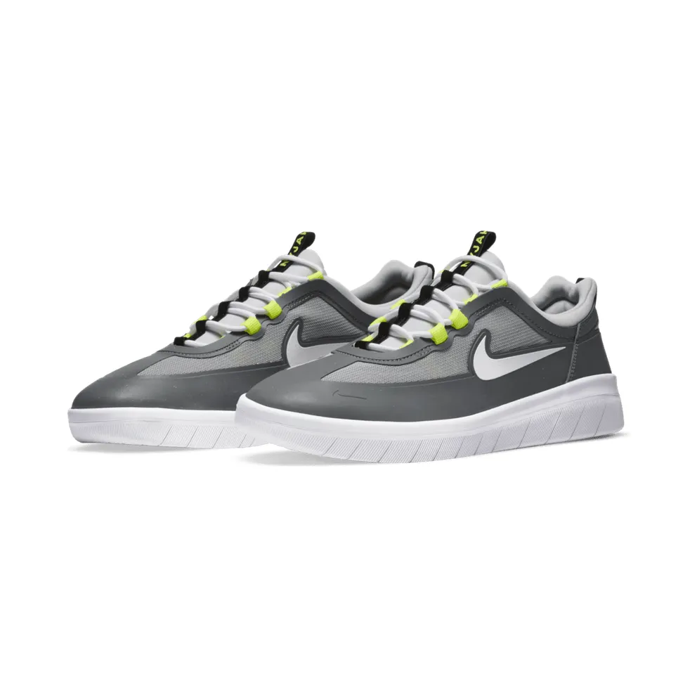 Nike SB Nyjah Free 2 Grey Neon Smoke Grey/Light Solar Flare Heather-Photon Dust-White (BV2078-003)