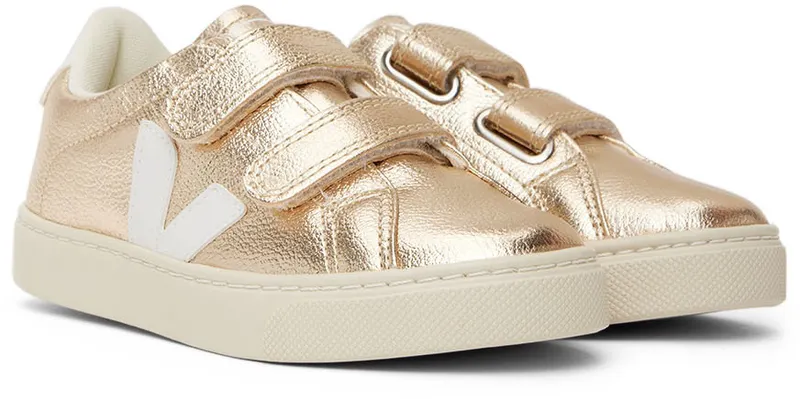 VEJA Kids Gold & White Leather Esplar (SV0502418C)