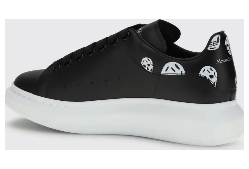 Mcqueen Oversize Leather Sneakers with Skull Print Black (553680WIAKB1016) (2)